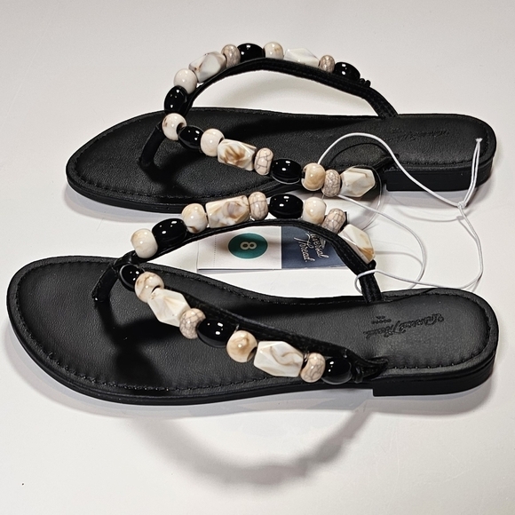 NEW! Universal Thread CINDY Womens Size 8 Black Beaded Flip Flop Sandals NWT - Picture 13 of 13